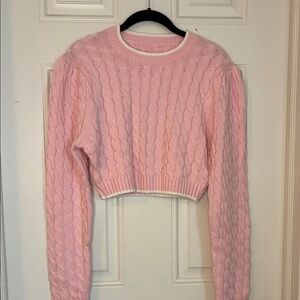 Pink Cable Knit Sweater